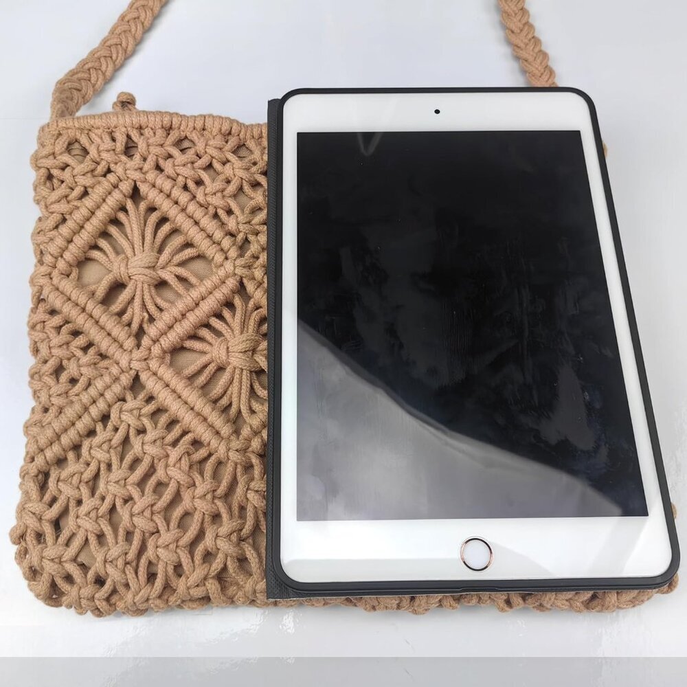 Boho Crossbody Handbag,Handwoven cotton rope Shoulder Bag,Summer Beach Clutches - Picture 5 of 6